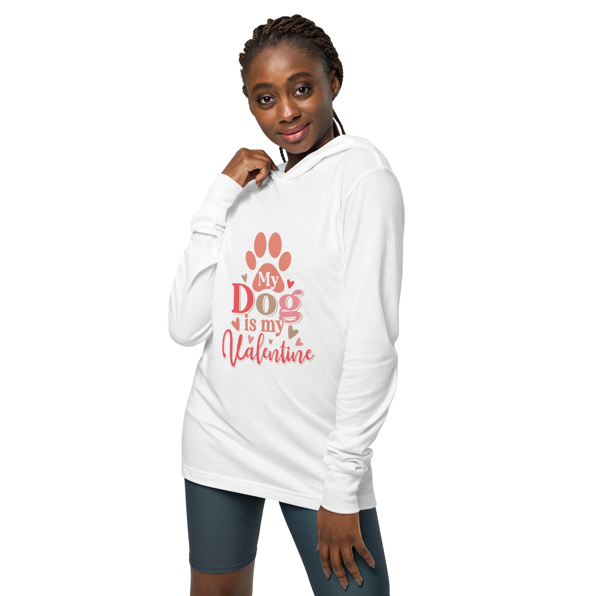 My Dog Is My Valentine Hooded Long Sleeve Tee | Available in 3 Colors